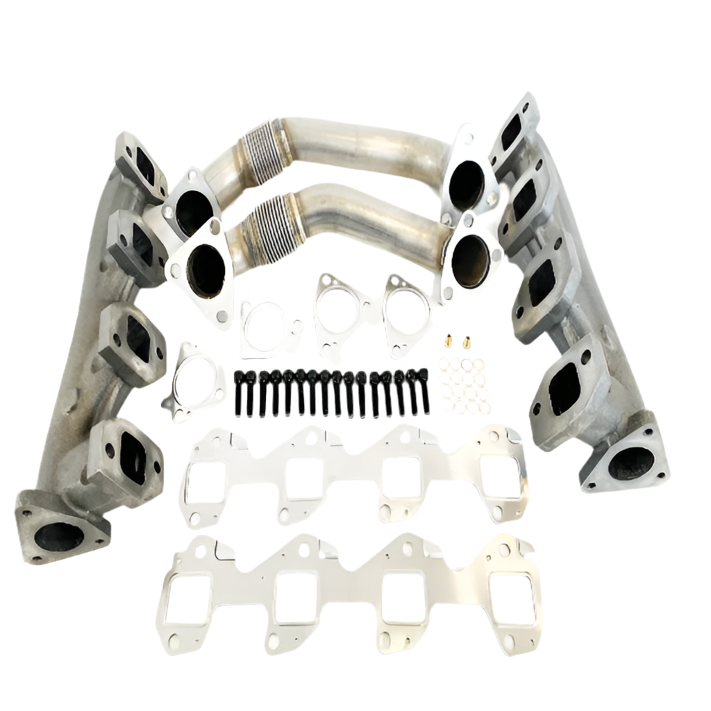 EXHAUST MANIFOLD KIT W/ UP PIPES (2001-2016 DURAMAX 6.6L LB7/LLY/LBZ/LMM/LML)